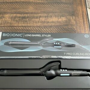 Bio Ionic 1” long barrel pro curling iron; brand new in box
